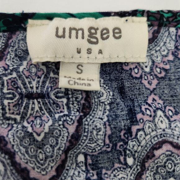 Umgee USA Size Small Peasant Boho Paisley Dress - Picture 6 of 9